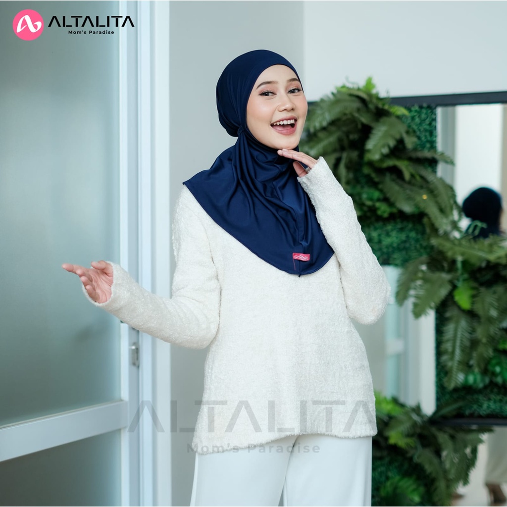 Altalita - Hijab Bergo Nyta Kerudung Sport Instan Tali Non Pet / Non Pad Bahan Jersey Premium Cocok Untuk Olahraga Volly Futsal Senam dan Sehari-Hari