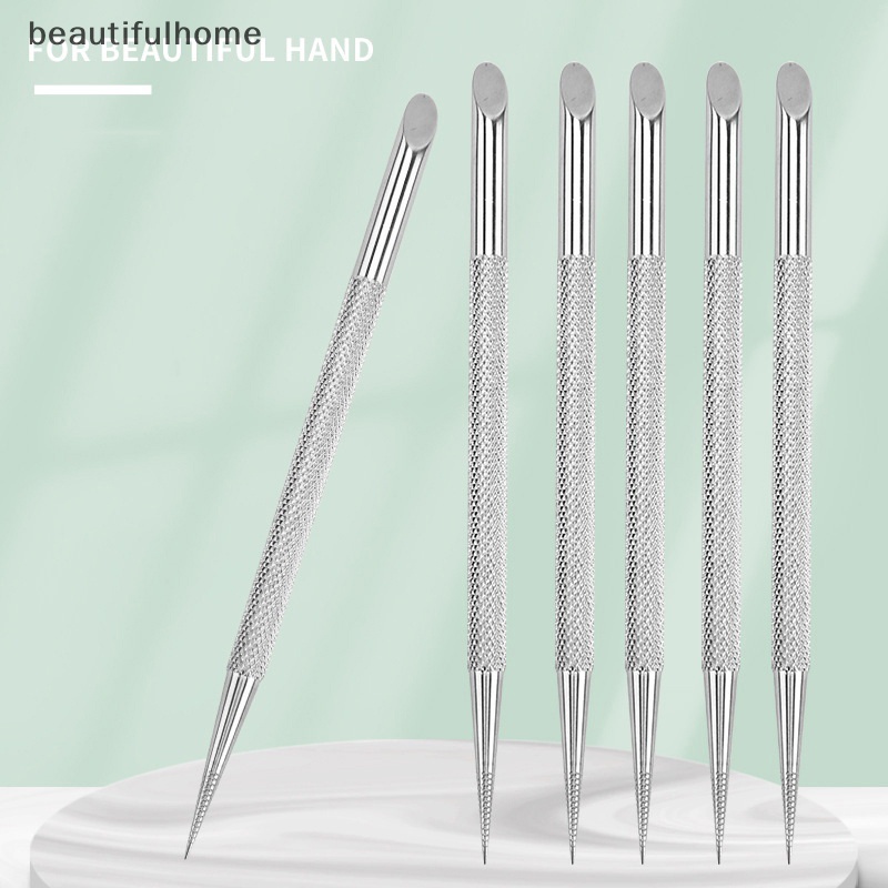 {beautifulhome} Double Ended Nail Pusher Cuticle Remover Manicure Pedicure Alat Baja Kecantikan.