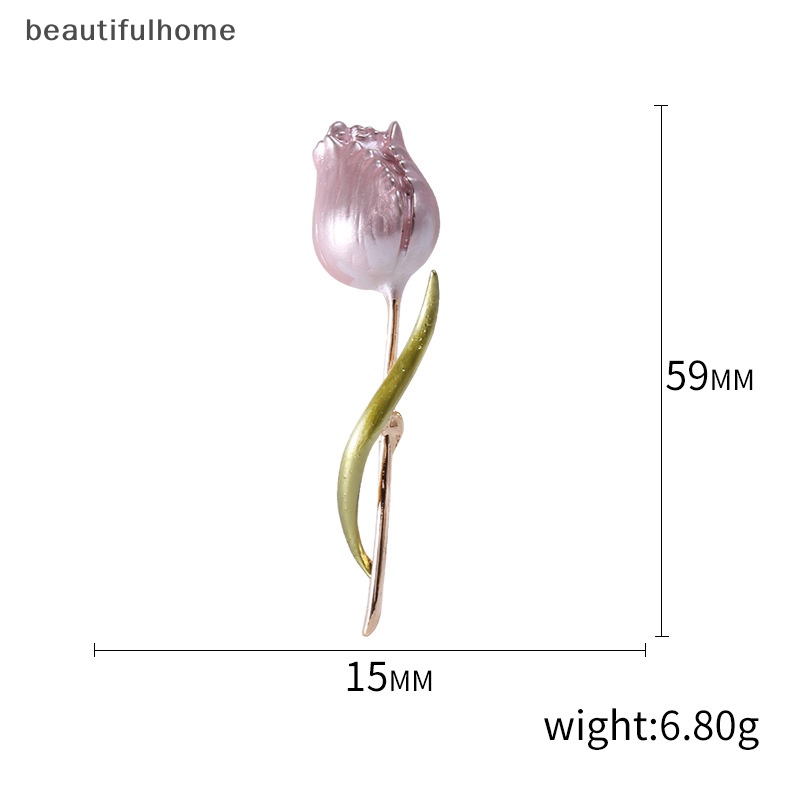 {beautifulhome} Bros Tulip Enamel Baru Untuk Wanita Bunga Pernikahan Pesta Kantor Bros Pin Hadiah.