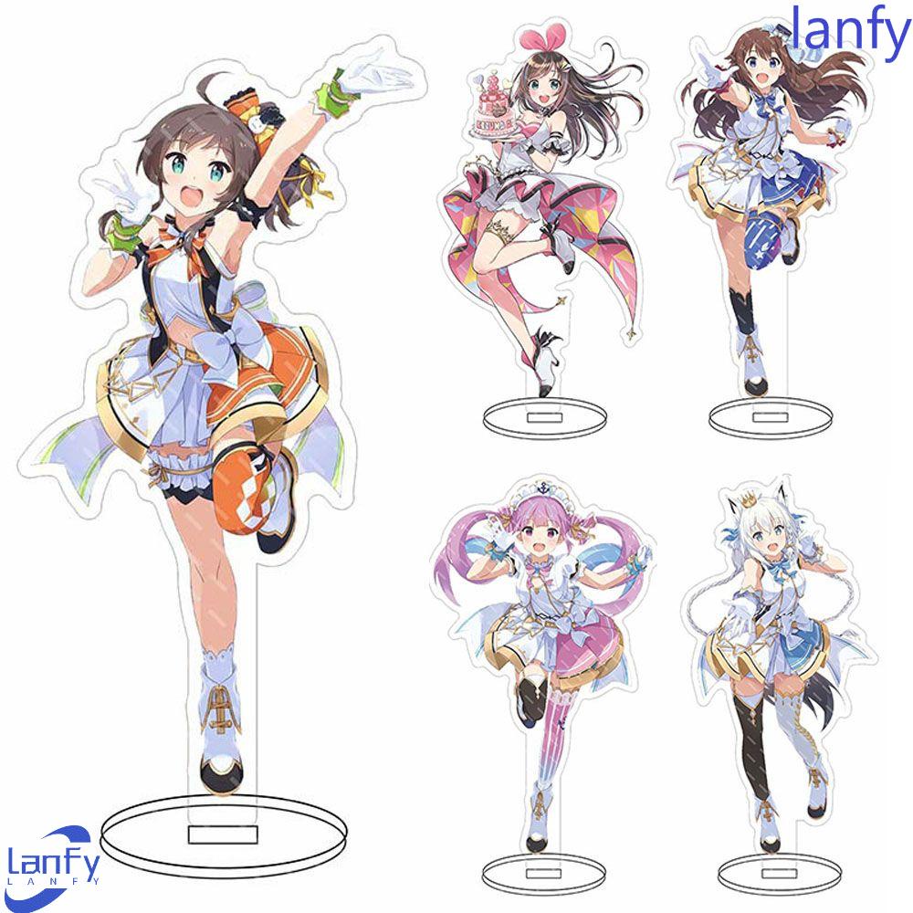 Lanfy Shirakami Fubuki Berdiri Model Lucu Mainan Koleksi Mainan Desk Decor Hololive Shirakami Fubuki Figure Model Plat