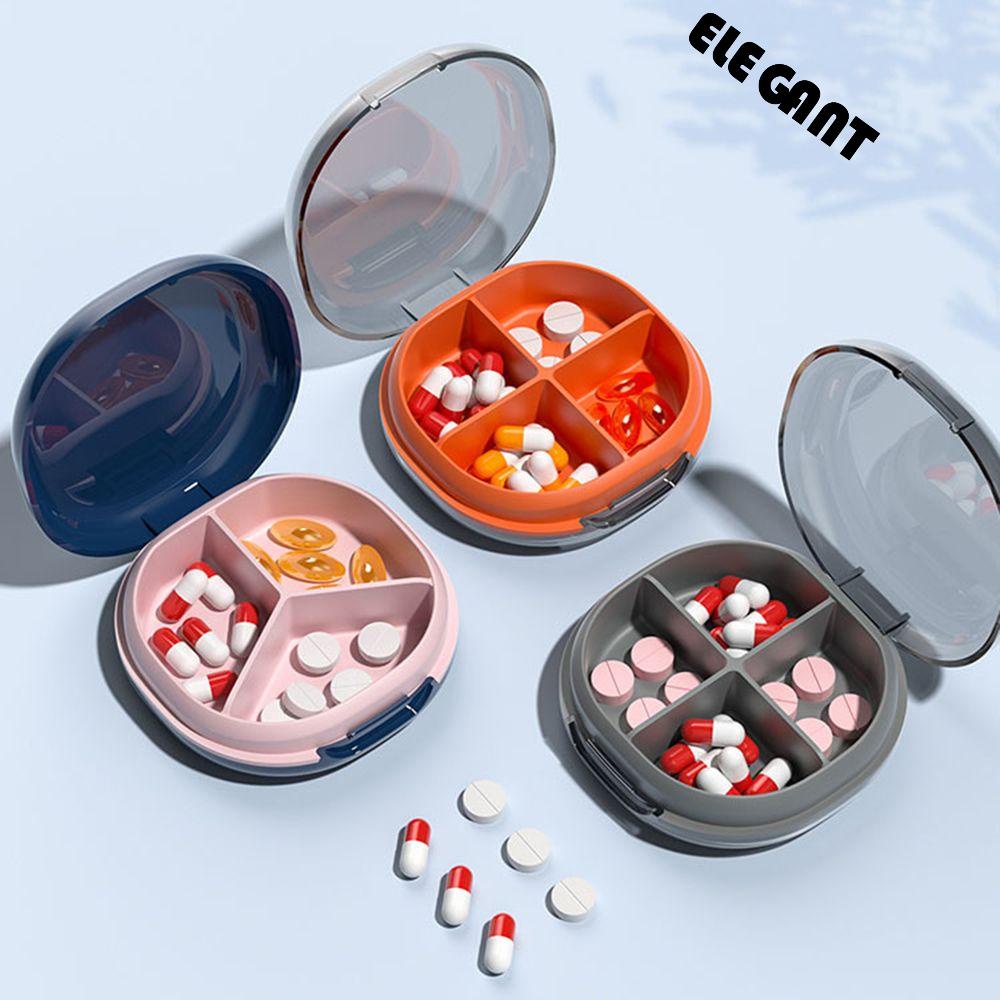 [Elegan] Pill Case Mini Simple Sealed Tahan Air Pria Wanita Kotak Penyimpanan Obat Tablet Dispenser