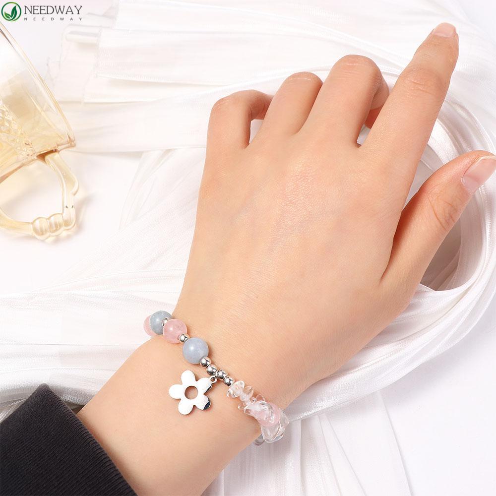 Needway Gelang Bunga Peri Indah Lucu Manis Manik Kristal Baroque Fashion Perhiasan