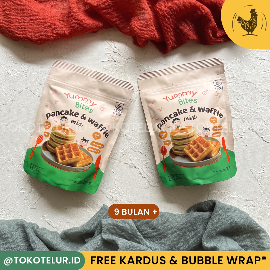 YUMMY BITES - Tepung Pancake &amp; Waffle Mix 130g | 9 Bulan+