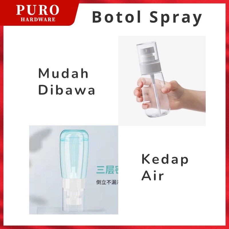 Botol Spray 60ml Botol Mist Spray Treatment / Superfine Mist Botol Spray Penyemprot Kabut Spray Bottle Mist Sprayer Transparent PETG Plastik 60ml