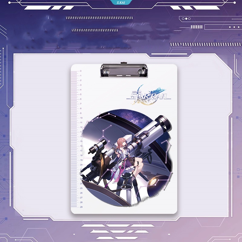 Honkai Star Rail Anime Kartun Karakter Kafka Dan Heng Maret 7th Silver Serigala Blade Perlengkapan Alat Siswa A4 Bening Frosted Folder Pad [ZK]