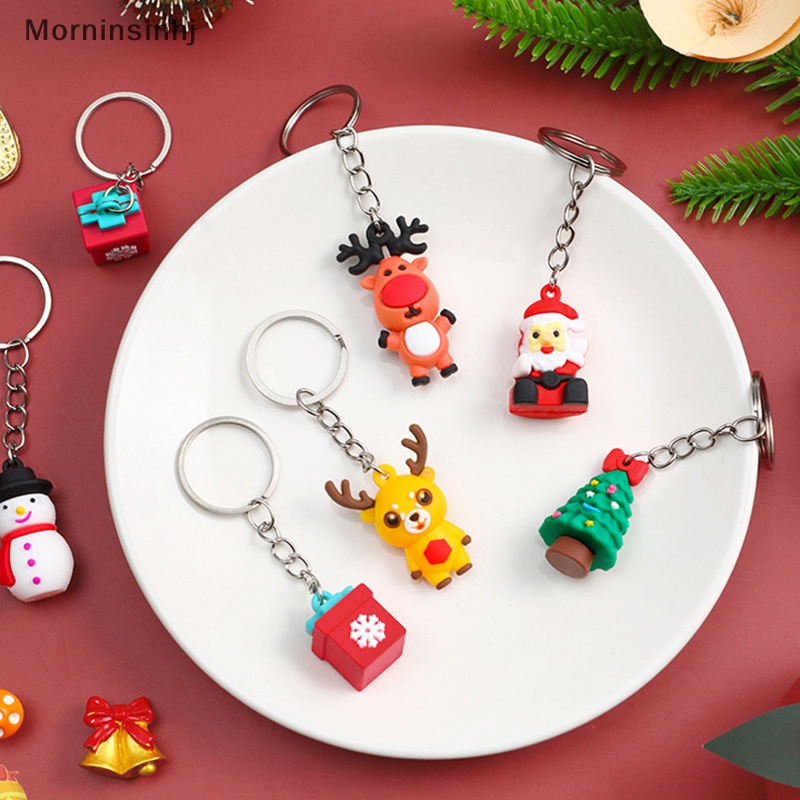 Mornin Baru Gantungan Kunci Kreatif Liontin Kartun Santa Claus Elk Snowman Keychain 3D Boneka Gantungan Kunci Tahun Baru Dekorasi Fashion Xmas Key Ring id