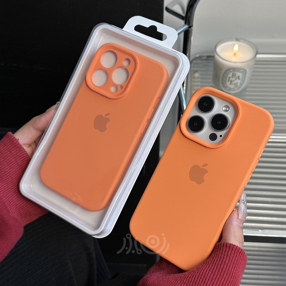 IPHONE Casing Ponsel Silikon Cair Lembut Untuk Iphone11 12 13 14 Pro Max14 Plus Case Full Cover Shockproof Casing Penutup Belakang