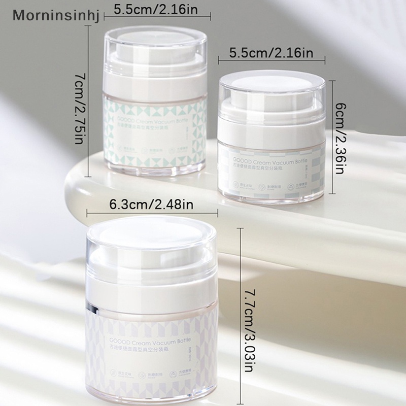 Mornin 1Pc Airless Pump Jar Botol Cream Akrilik Kosong Wadah Kosmetik Isi Ulang id