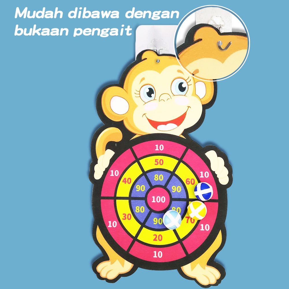 Mumystation Mainan Anak Lempar Bola  Sasaran Dart Tempel Mainan Anak Dart Board