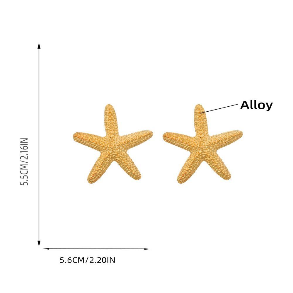 Anting LILY Starfish, Kalung Bintang Laut Musim Panas, Perhiasan Stud Telinga Emas Vintage Trendi2023 Untuk Pesta