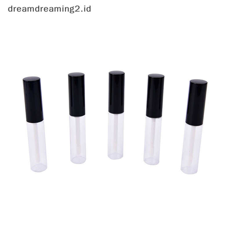 (drea) 1pc/5pcs Desain 8ml Hitam Kosong Tabung Bibir Lip Balm Botol ContainerEmpty Wadah Bibir Kelas Tinggi Lip Balm Tabung Warna Hitam2 //