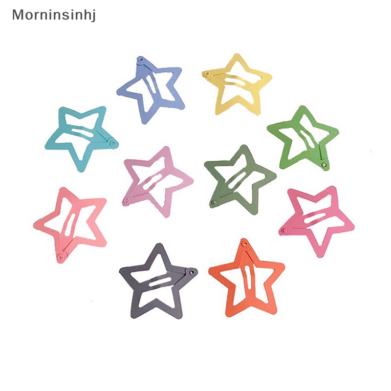 Mornin 10pcs Star Hairclips Gadis Warna-Warni Lucu Star Jepit Wanita Hiasan Kepala Logam Aksesoris Perhiasan Rambut id