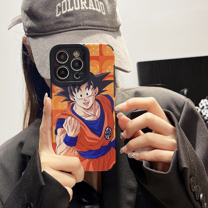 IPHONE Soft case Pelindung Kulit Tekstur Vertikal Kartun DRAGON BALL Untuk Iphone14 13 12 11 Pro Max X XR XS Max7 8 Plus