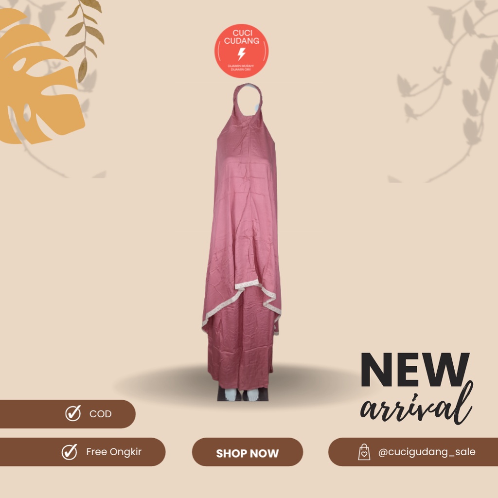 Nabila Mukena Rajut Dewasa Polos - Pink