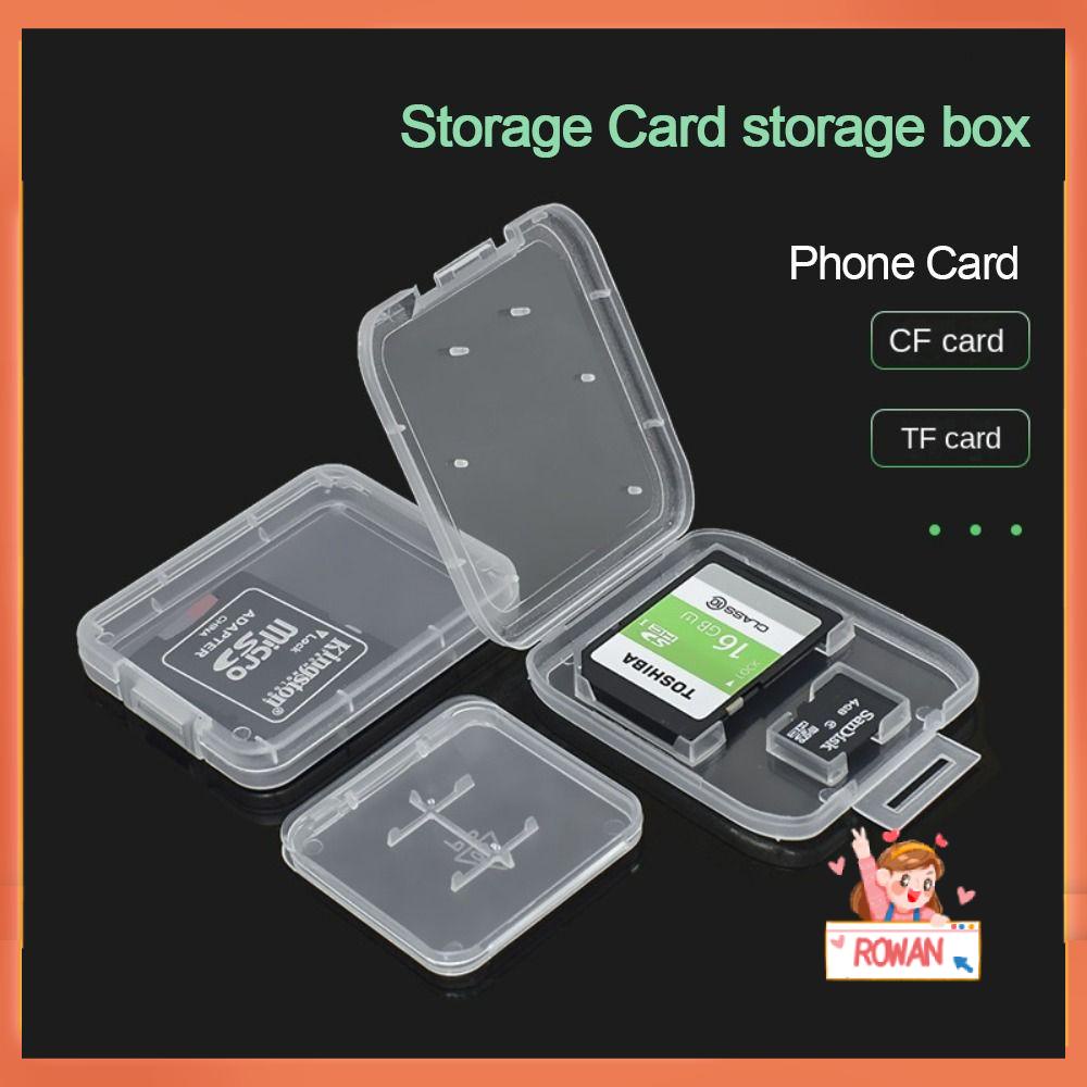 R-FLOWER Sd Memory Card Case Mini Transparan Organizer Case Bening Kotak Penyimpanan Kecil