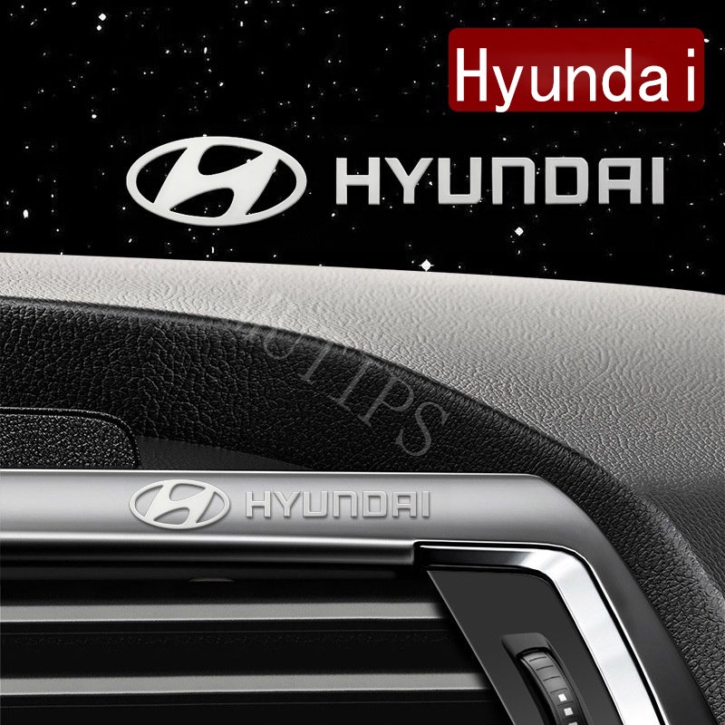 Hyundai Logo Mobil Stiker Logam 3D Kreatif Dekorasi Lencana Interior Pintu Jendela Mobil Untuk Grand i10 Kona Tucson Creta Stargazer Ioniq 5aksen Palisade H1 Santa Fe