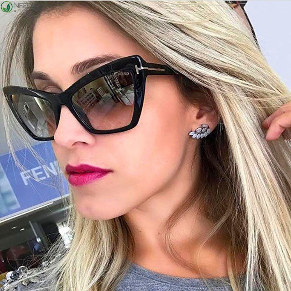 NEEDWAY Cat Eye Sunglasses Personality Classic Protection Glasses Kacamata Perlindungan Pria Wanita Retro