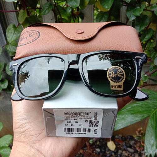 Kacamata Original Rayban Wayfarer RB2140 Black Glossy