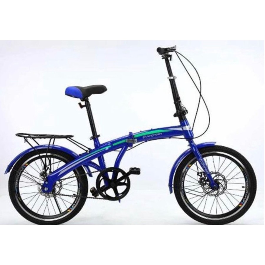 Sepeda lipat 20 inc evergreen single speed rem cakram discbrake bisa buat dewasa dan anak remaja
