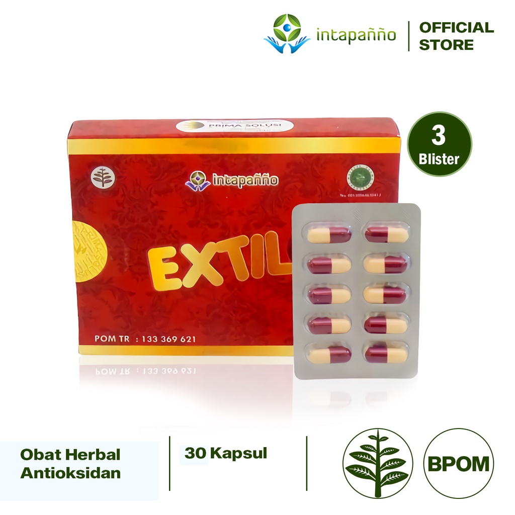 INTAPANNO COMBO 3 Extilo Obat Herbal Antioksidan 30 Kapsul Jamu Tradisional Halal Supplements CMB03