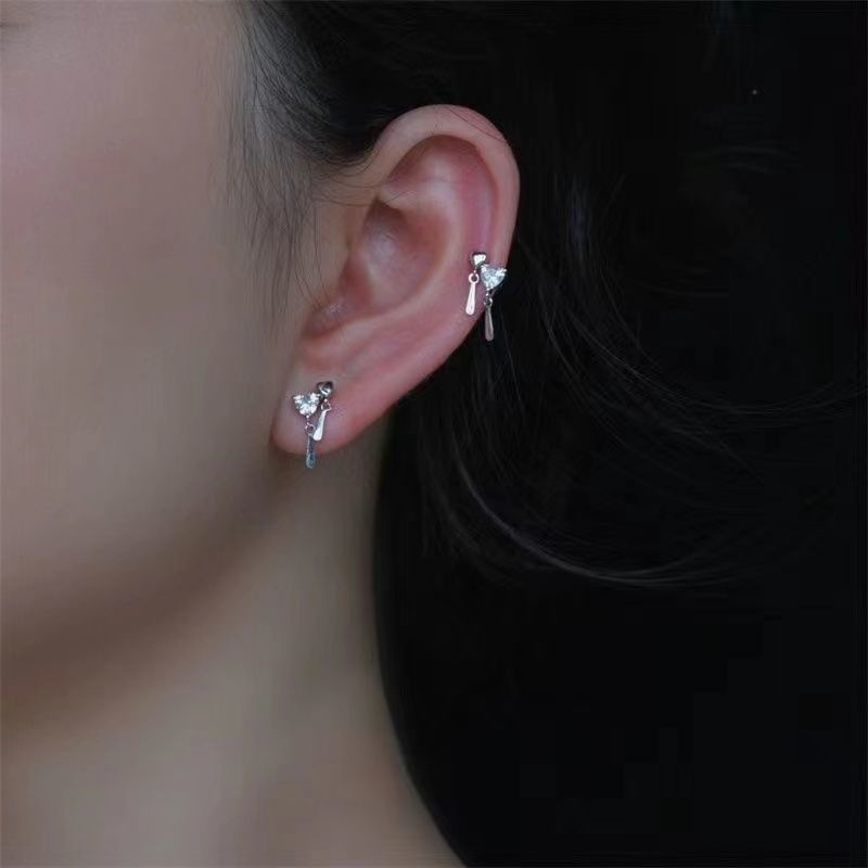 Anting Berbentuk Cinta Ganda Manis Dan Kecil Dengan Desain niche Anting Indah Dan Sederhana2023Wanita Baru