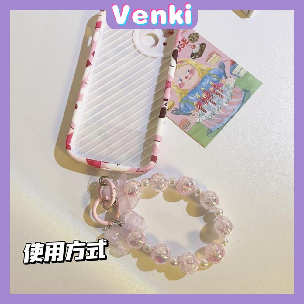 Venki - Casing Ponsel Gesper Gelang Lanyard Gelang Manik-manik Berwarna-warni Yang Indah Berbagai Macam Gaya Multicolor Hati Busur Bulan Multicolor Sederhana Kompatibel iPhone Case