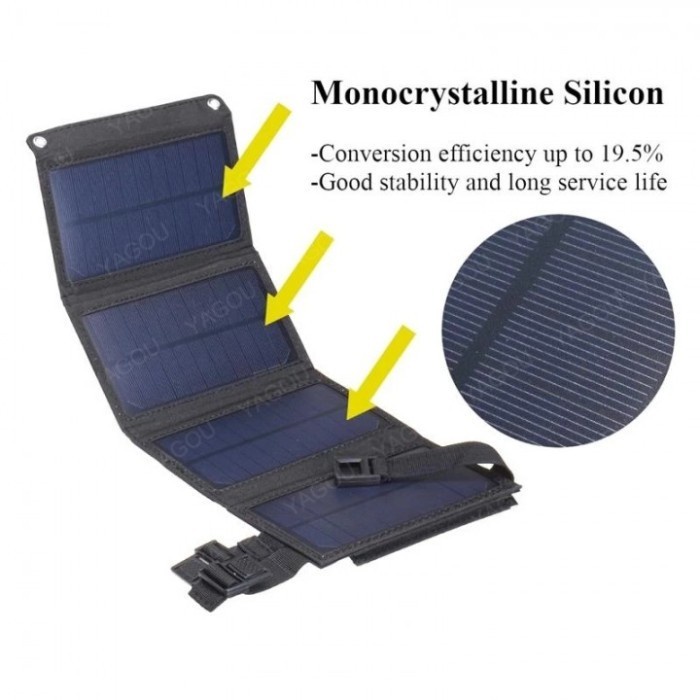 77 ROCKWARE Foldable Solar Panel 60W 5V Tenaga Surya Dengan USB Port