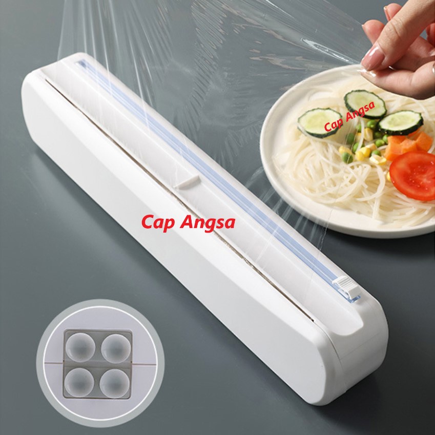 CLING WRAP DISPENSER PLASTIK FILM MAKANAN SLIDING CUTTER HOLDER FOOD WRAPPING ALUMUNIUM FOIL BAKING