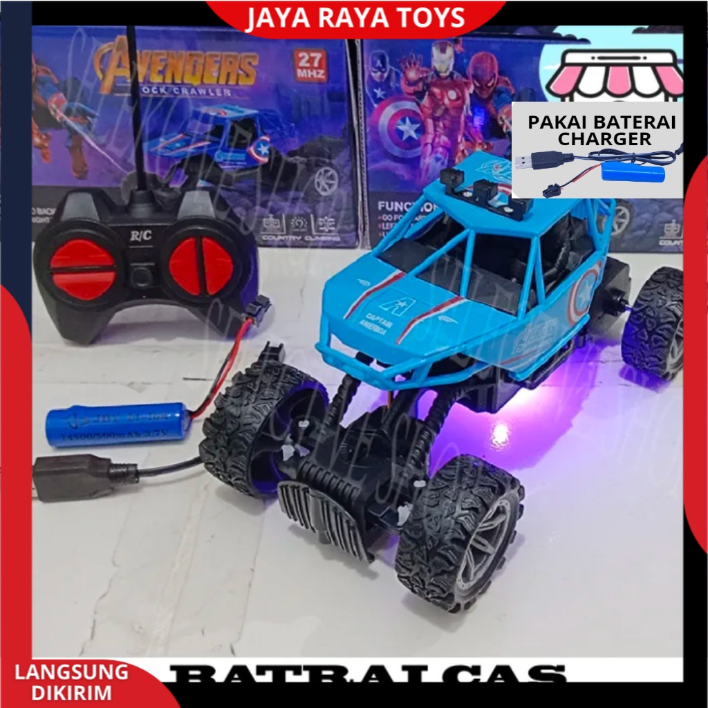 PROMO RC Remote Control Mobil ROCK CLIMBER CRAWLER OFFROAD x cross Boost Monster Berlampu Baterai CAS