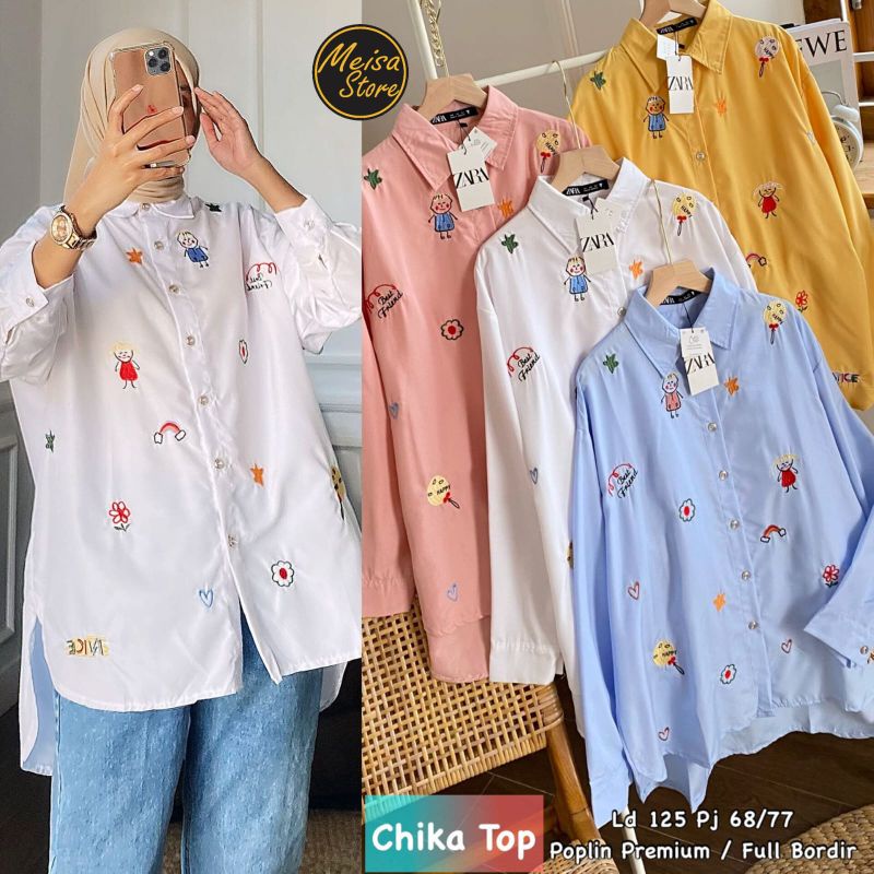 CHIKA TOP KEMEJA BLOUSE ORI MEISA STORE | Ld125 Poplin Premium