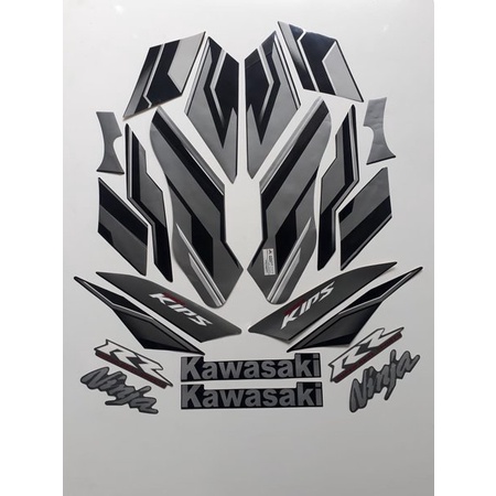 ROP__ Striping Lis Stiker Kawasaki Ninja RR Se 2015 Grey Abu Abu Hitam Silver