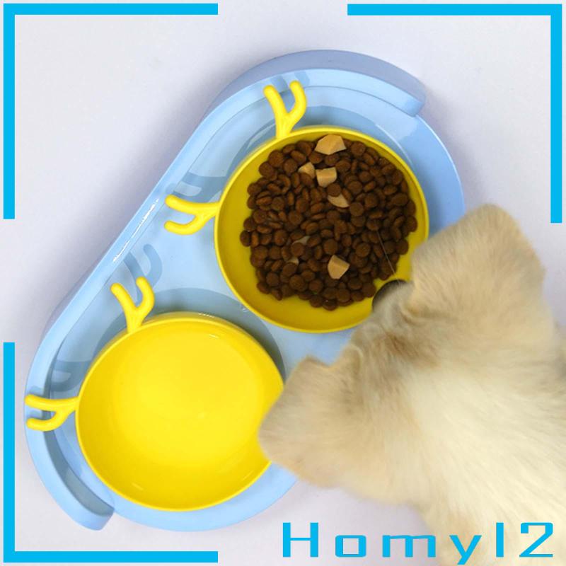 [HOMYL2] Mangkuk Kucing Ganda Untuk Makanan Dan Air Elevated Tilted Food Container Dog Bowls