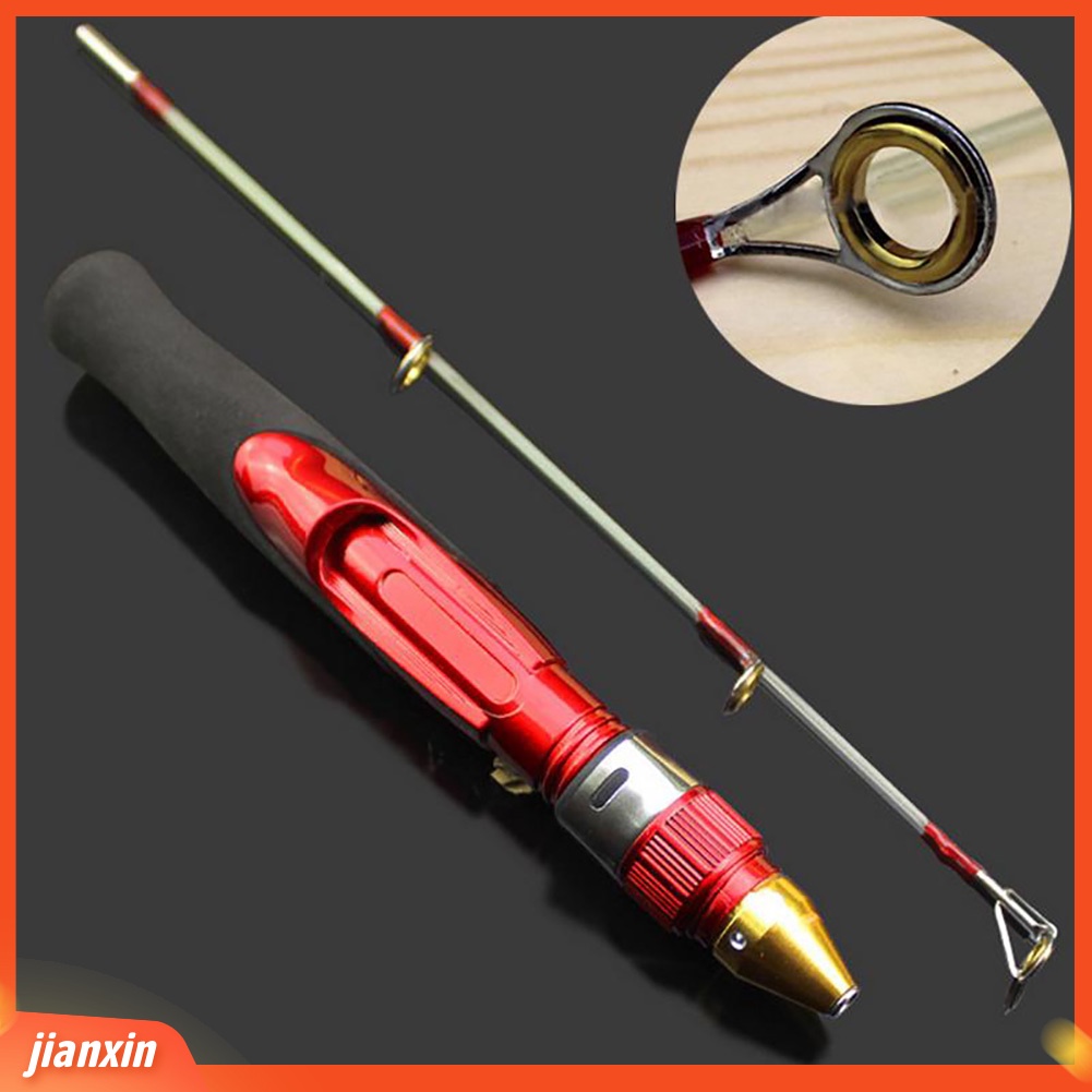 (In Stock) Portable 50cm 2bagian Metal Udang Udang Winter Ice Fishing Rod Pole Tackle