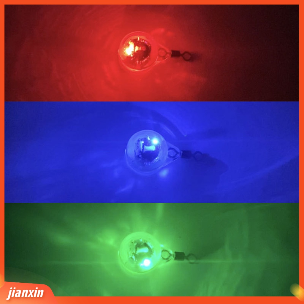 (In Stock) Lampu Ikan Bawah Air Tahan Air Tiga Warna LED Fish Eye Shape Lure Light Untuk Memancing