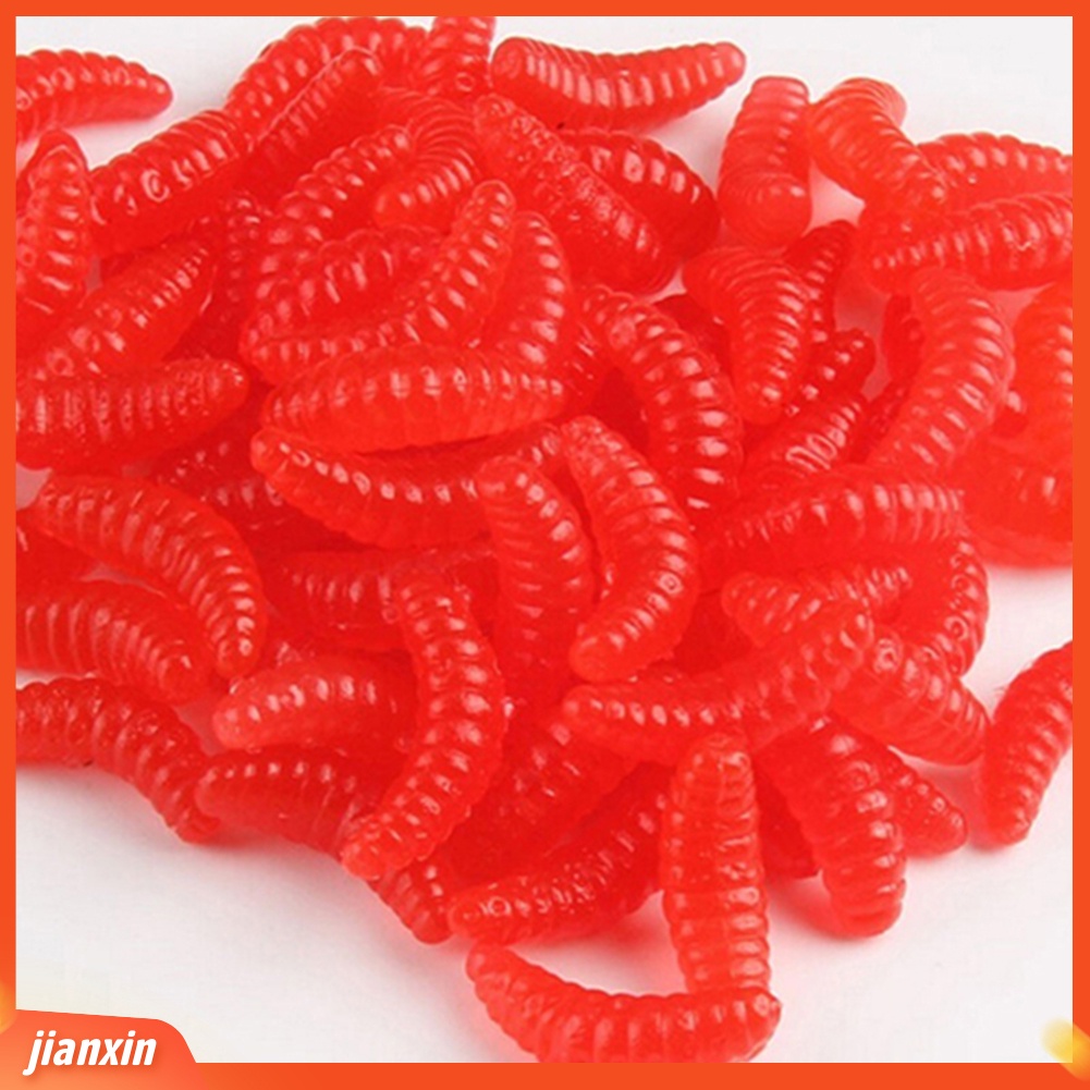 (In Stock) 50pcs Cacing Makan Silikon Lembut Maggot Grub Worm Umpan Pancing Umpan Tackle