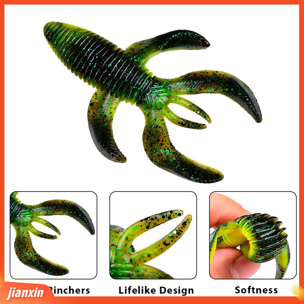 (In Stock) 5Pcs 10cm /11.5g Silikon Umpan Lembut Warna Cerah Tangguh Besar Cubitan Crawfish Umpan Peralatan Memancing