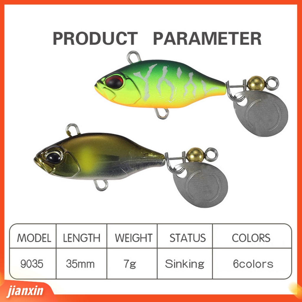 (In Stock) 35mm/7g Tenggelam Bionic Umpan Berduri Logam Treble Hook VIB Umpan Memancing Aksesori