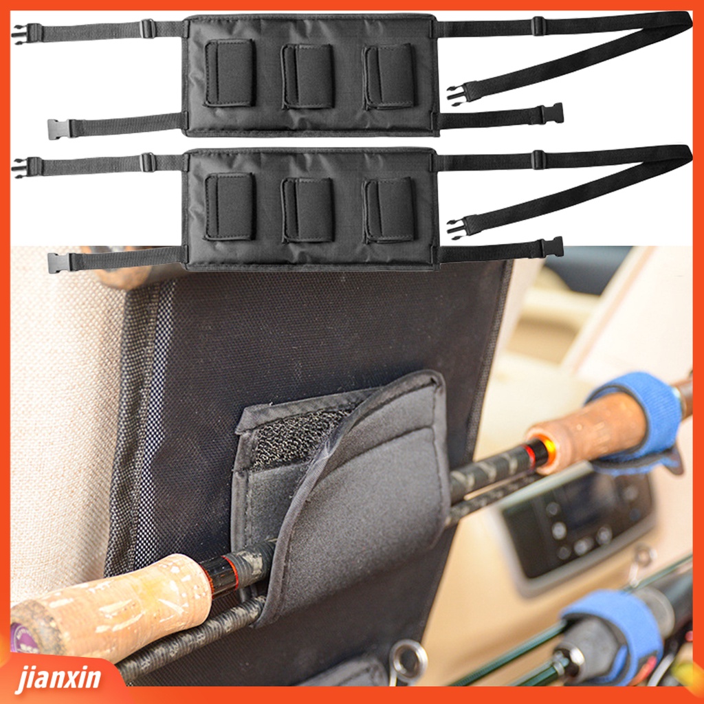 (In Stock) 1pasang Rak Joran Pancing Kendaraan Pita Pengikat Beban Tinggi Braided Belt Car Seat Adjustable Fishing Rod Holders Untuk Kendaraan