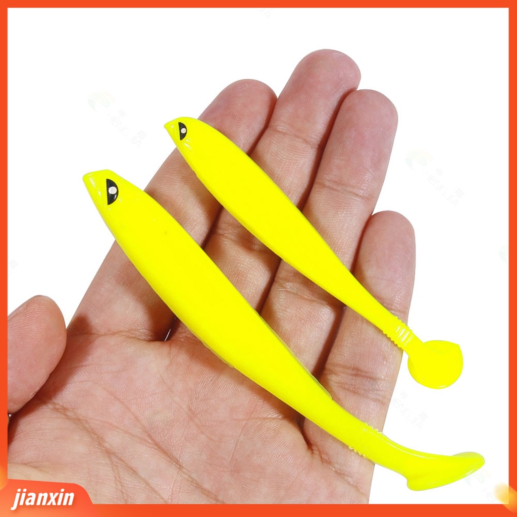 (In Stock) 6 Pcs Umpan Pancing Warna Terang Sangat Simulasi Ketangguhan Tinggi Fleksibel T-tail Desain Air Asin Air Tawar Umpan Buatan Umpan Lembut Perlengkapan Memancing