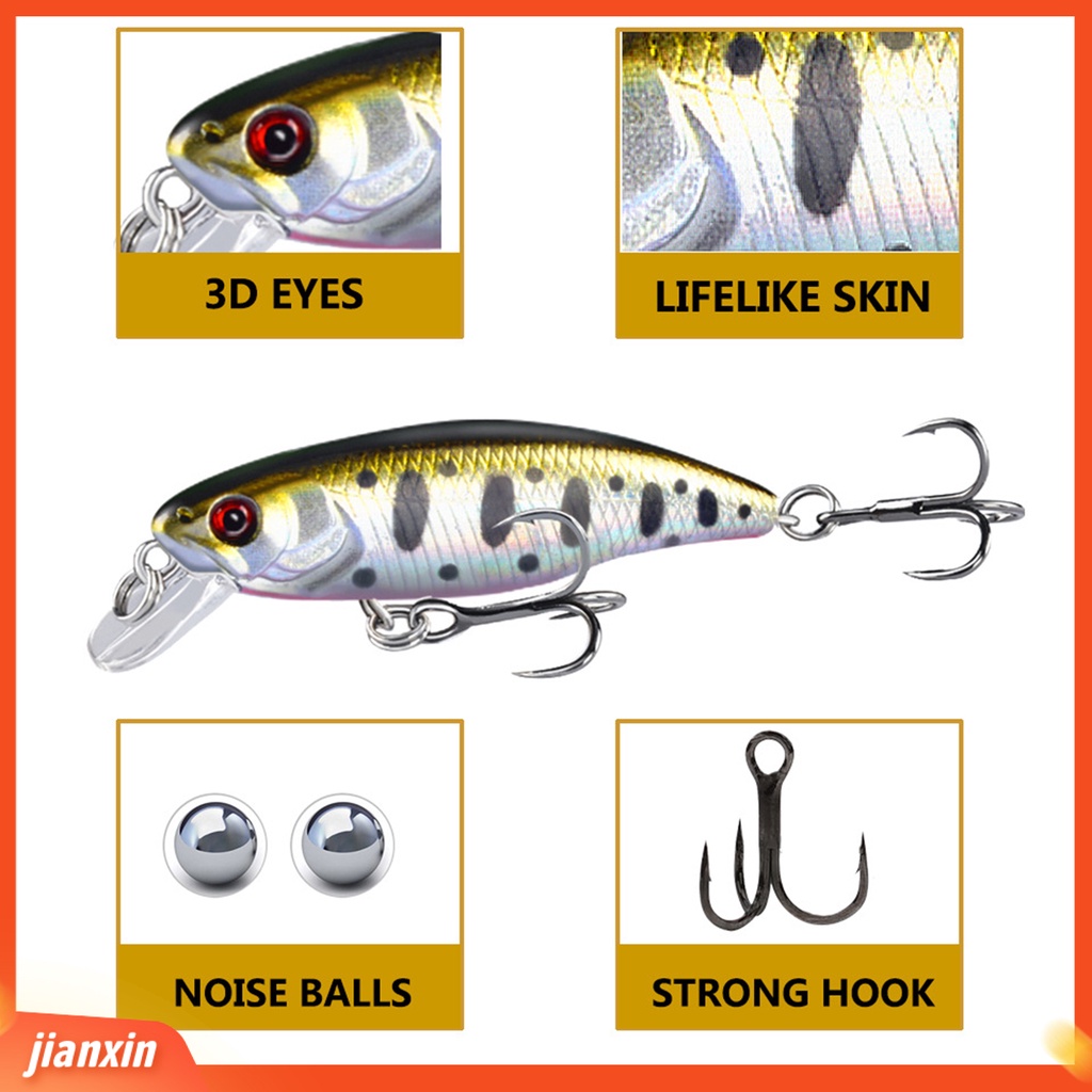 (In Stock) 53mm /4.5g Umpan Palsu Hidup Anti-Oksidasi Kait Kuat Berbentuk Ikan Memancing Umpan Buatan Untuk Air Laut