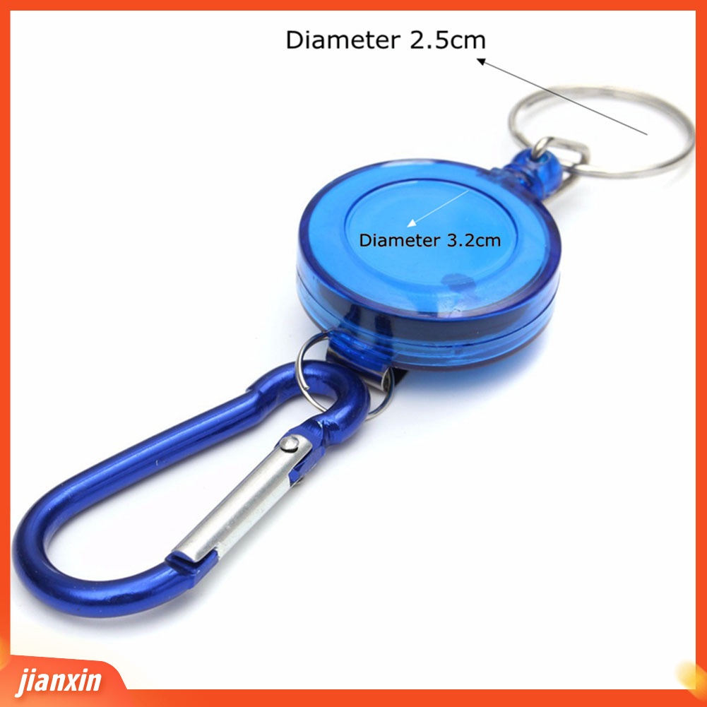 (In Stock) Tali Kawat Baja Plastik Portabel Yang Dapat Ditarik Recoil Keychian Key Ring Holder