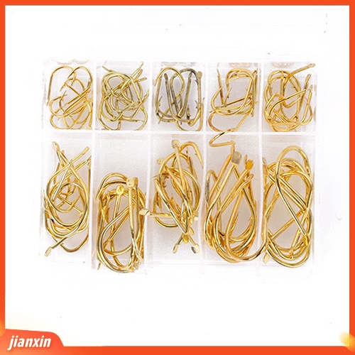 (In Stock) 100Pcs 3#-12 #Aneka Kait Pancing Logam Tajam Tahan Lama Fishhooks Tackle