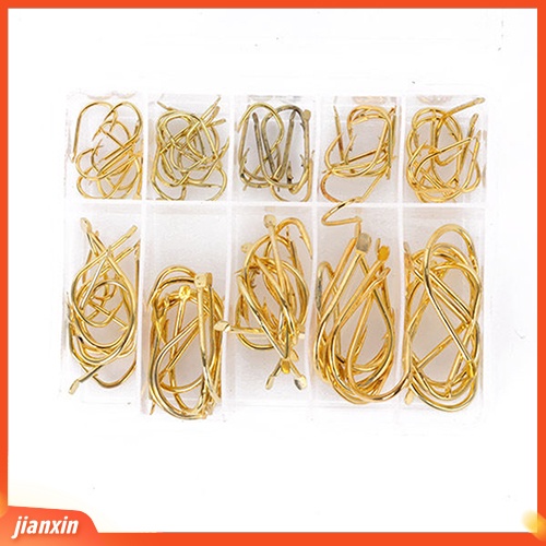 (In Stock) 100Pcs 3#-12 #Aneka Kait Pancing Logam Tajam Tahan Lama Fishhooks Tackle