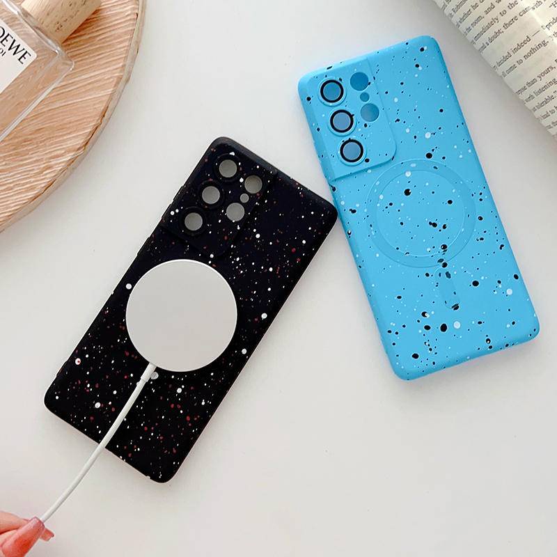 Wireless Charging Soft Silicone Magsafe Case Untuk Galaxy Z Flip3 4 Shockproof Cover Cases Dengan Lensa Kamera Untuk Samsung Galaxy S22 S23 Note20 Ultra S23 Note10 Plus