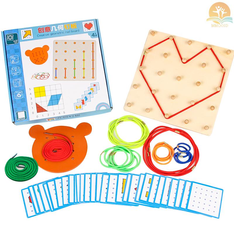 In Stock Papan Geoboard Kayu Bahan Manipulatif Matematika 5x5 Array Geo Board Dengan Pita Elastis Pola Kartu Papan Perontok Grafis Montessori Edukasi Belajar Mainan Hadiah fo