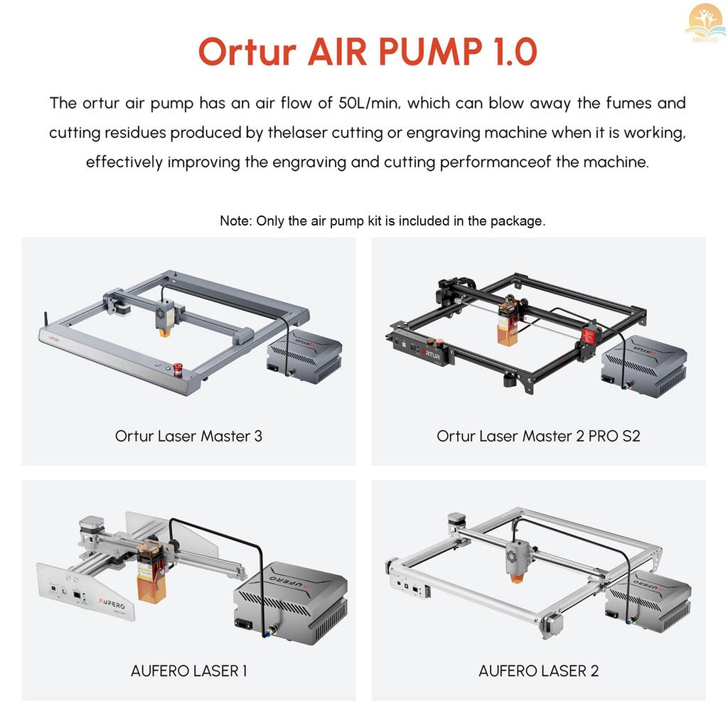 In Stock ORTUR OAP1.0 Laser Air Assist Pump Kompresor Udara 50L/min Kecepatan Yang Dapat Disesuaikan Kebisingan Rendah Getaran Rendah Stabil Kompatibel Dengan Modul Laser Master Laser3Dan LU2-4 LF