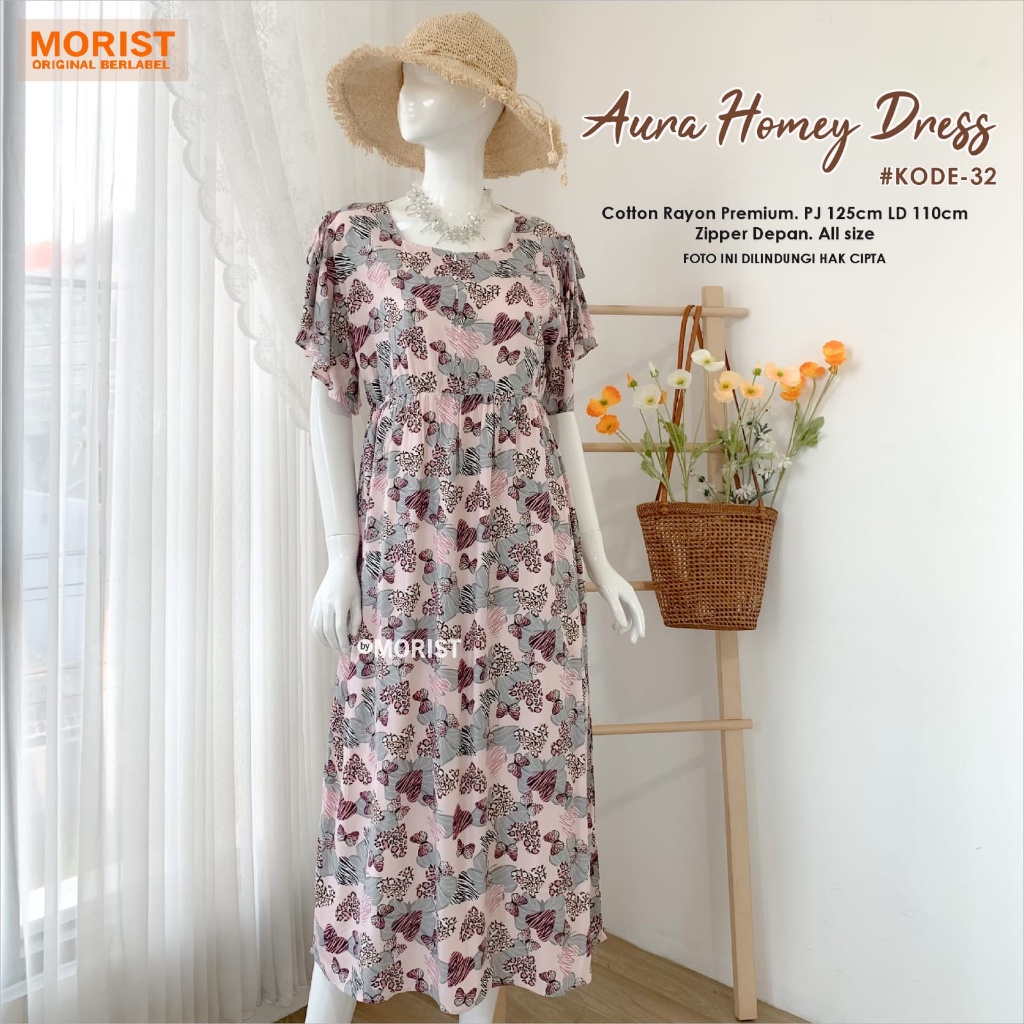 Aura Homey Dress (29-32) ORI MORIST | Ld110 Cotton Rayon Premium