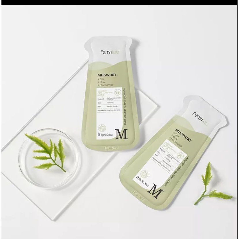 Fenyi Lab Mugwort Pore Clarifying Mud Mask Sachet Membersihkan Pori-Pori Mengangkat Komedo 8g