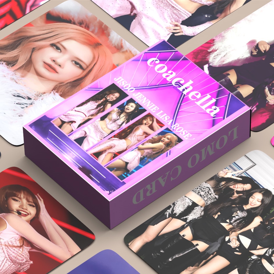 55pcs /box Hitam-Pink Coachella Stage Photocards Album Kartu Lomo Black Pink Kpop Collection