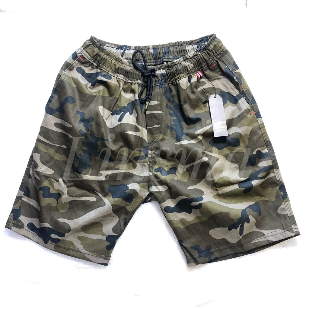 Celana Pendek Pria Wanita Boardshort Army Loreng ABRI Cotton Twill Import Premium
